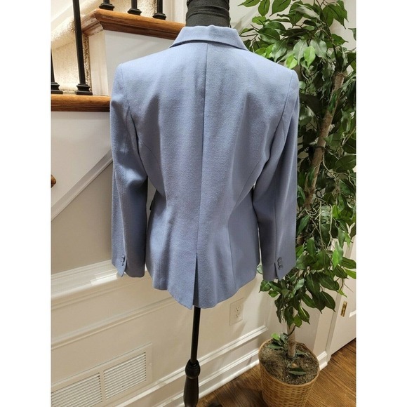 Pendleton Women's Navy Blue Wool Single Breasted Two Buttons Fitted Blazer 10 - Picture 6 of 11